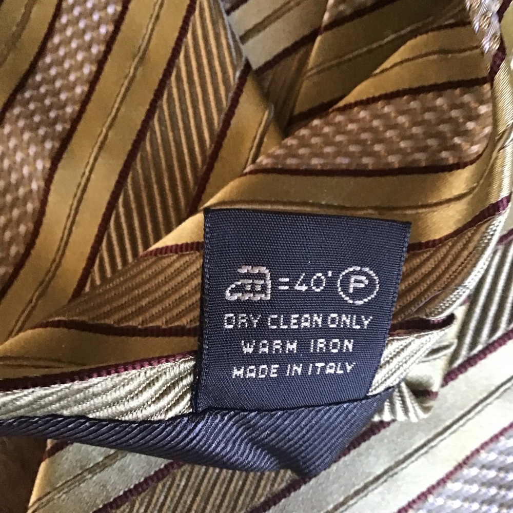 NEW Ermenegildo Zegna Silk Blend Olive Green Brown Classic Necktie, Italy - Picture 5 of 5